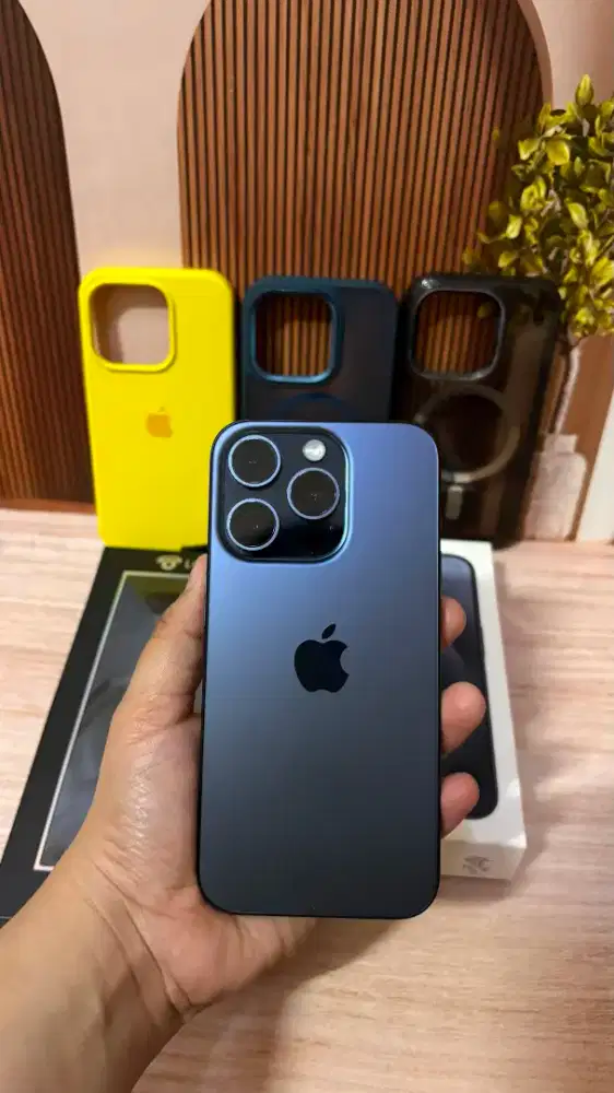 Iphone 15 pro 128gb ibox Blue Titanium Like new hb 87 Lengkap ori