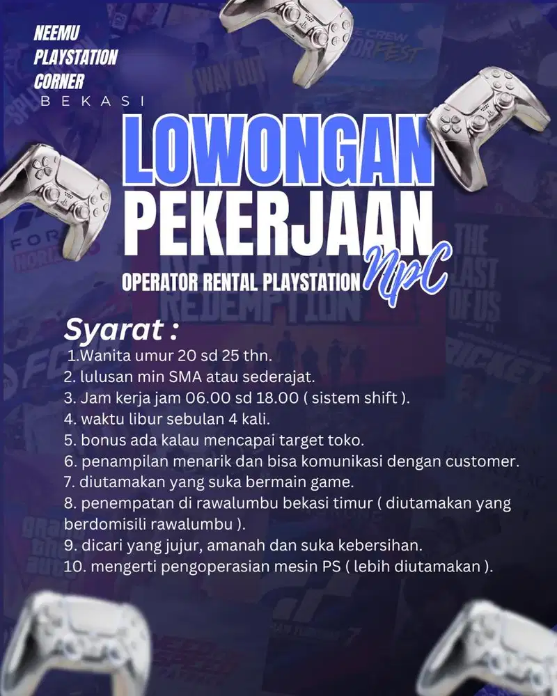 Operator rental playstation