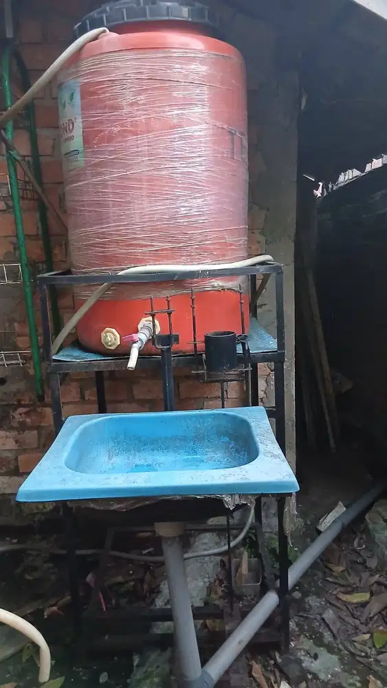 Tandon Air TEDMON 250 Liter + Rangka Besi + Wastafel