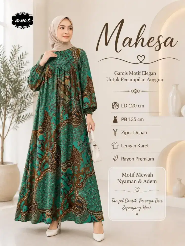 GAMIS BATIK
LD 120 PB 135

Zipper Depan
Pergelangan Karet
