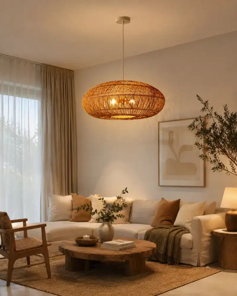 Lampu Gantung Rotan Mewah Dekorasi Interior Minimalis