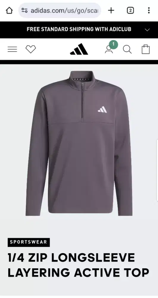 Sweater zip Adidas Original made in Jordan (beli di California)