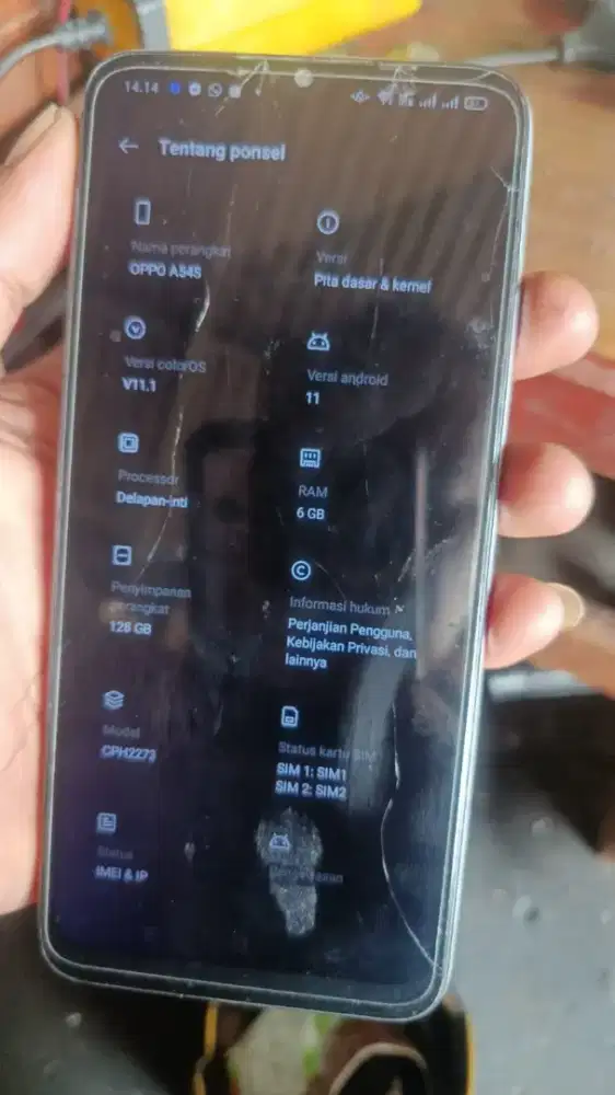 oppo a54 s minus retak normal batangan