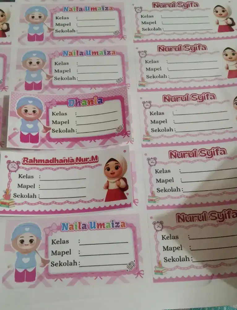 Stiker label nama