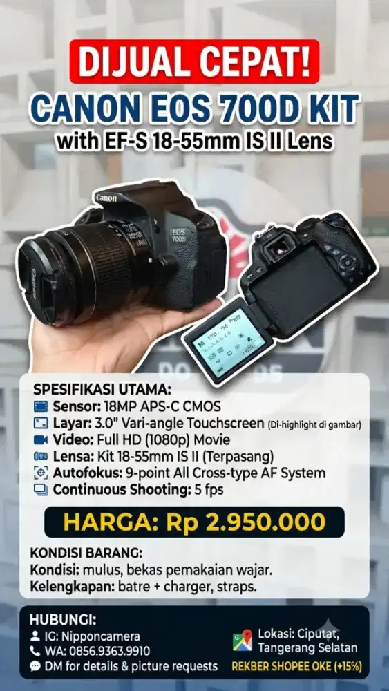 Canon 700D Kitt 18-55