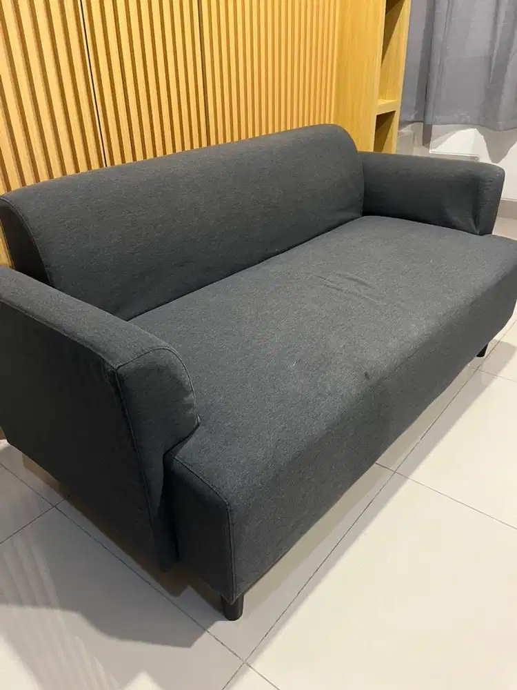 Jual sofa bekas merk IKEA Hemlingby warna abu2 tua