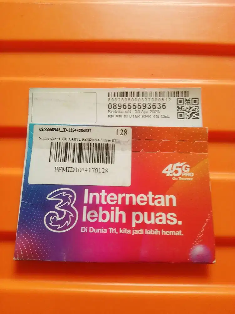 Kartu Perdana Tri Nomor Cantik Tri Tripel 555 Nomor Cantik ABAB Murah