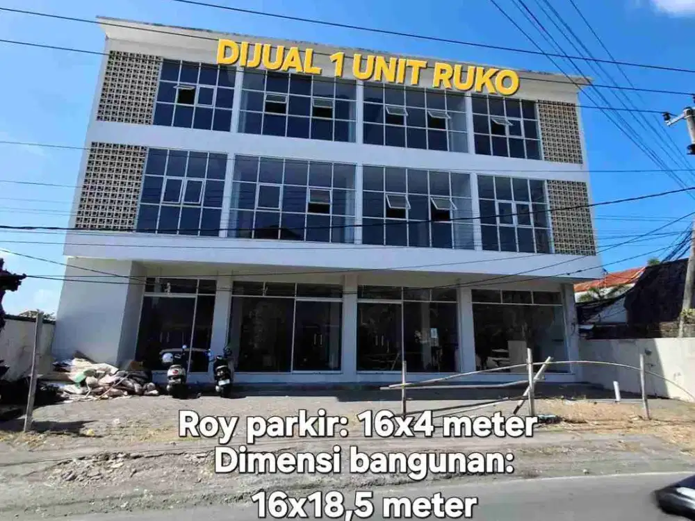 jual ruko lantai 3 lebar 16 meter di tukad balian renon
