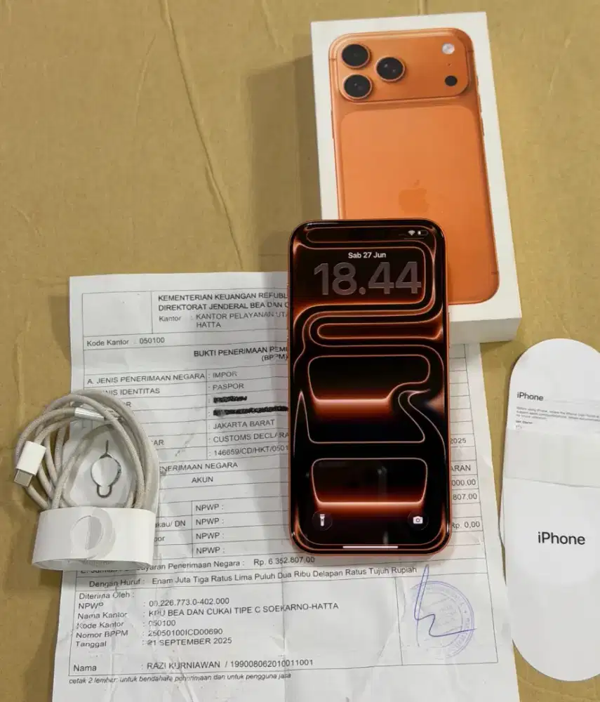 Iphone 17 Pro Max 512GB Inter Bea Cukai Fulset Faktur Pajak Bekas Pake