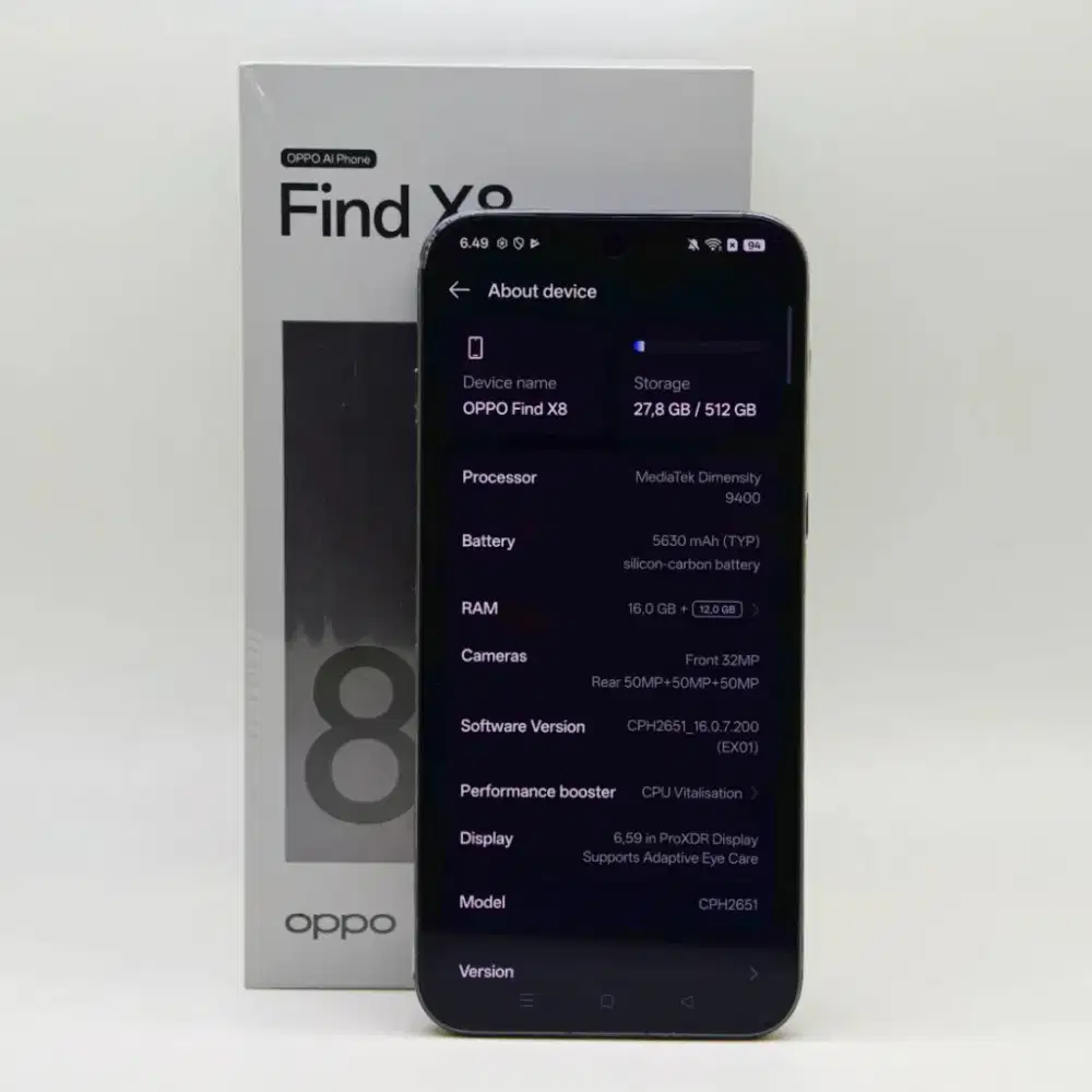 BEKAS Oppo Find X8 16/512GB Black Fullset Like New