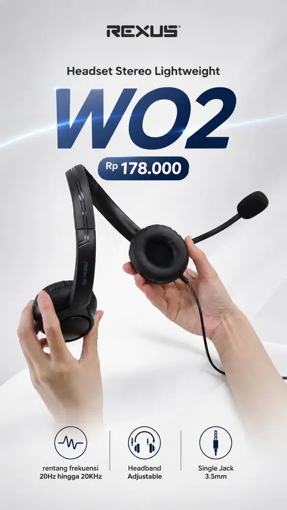 Rexus WO2 Headset Stereo Lightweight