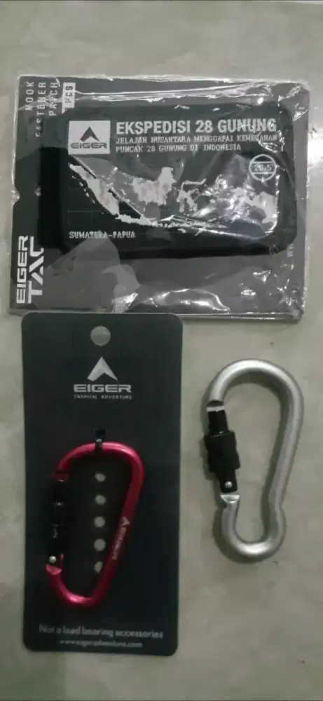 Jual borongan carabiner eiger + patch velcro expedisi 28 gunung