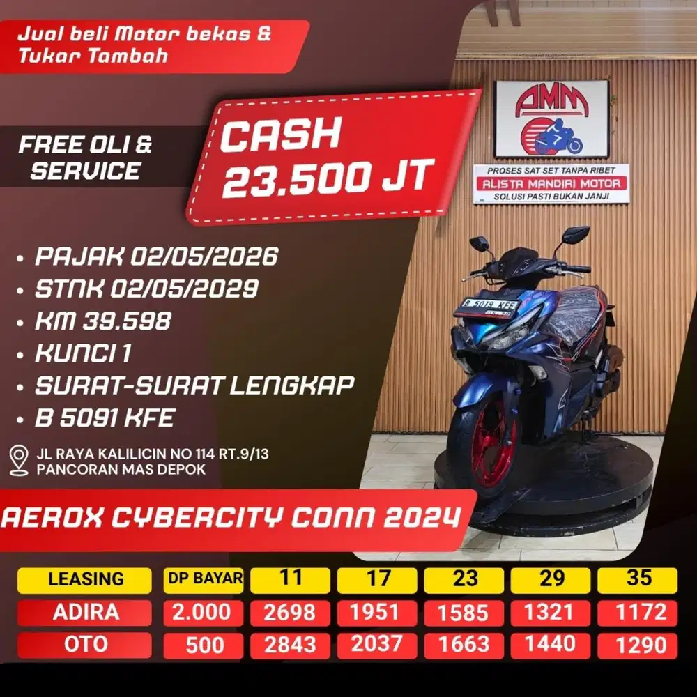 AEROX CYBERCITY CONN 2024 DP 500 PAJAK HIDUP CASH / KREDIT ALISTA