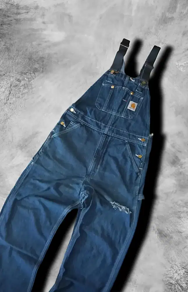 CARHARTT R08 DNM Original Overall Distressed Knee Vintage Size L