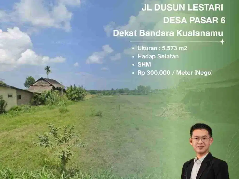 DIJUAL CEPAT TANAH DEKAT BANDARA KUALANAMU DI JL DUSUN LESTARI