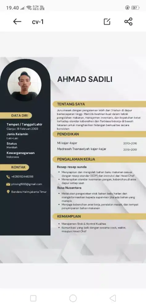 Cari pekerjaan di bidang fnb
