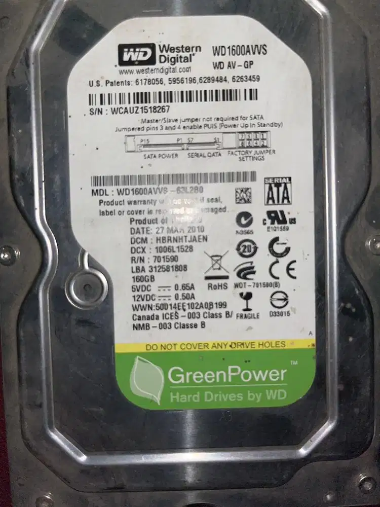 Hdd Second 160Gb