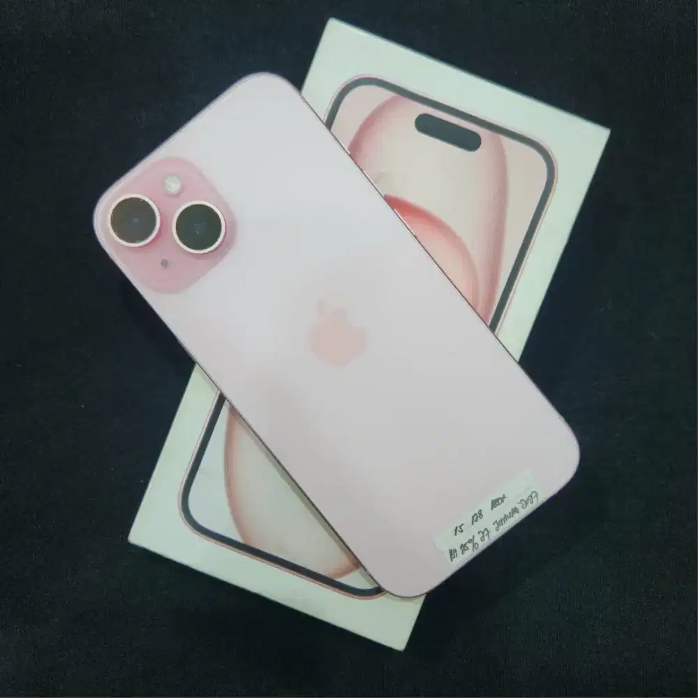 iPhone 15 128gb pink iBox garansi Januari 2027 Free Adapter