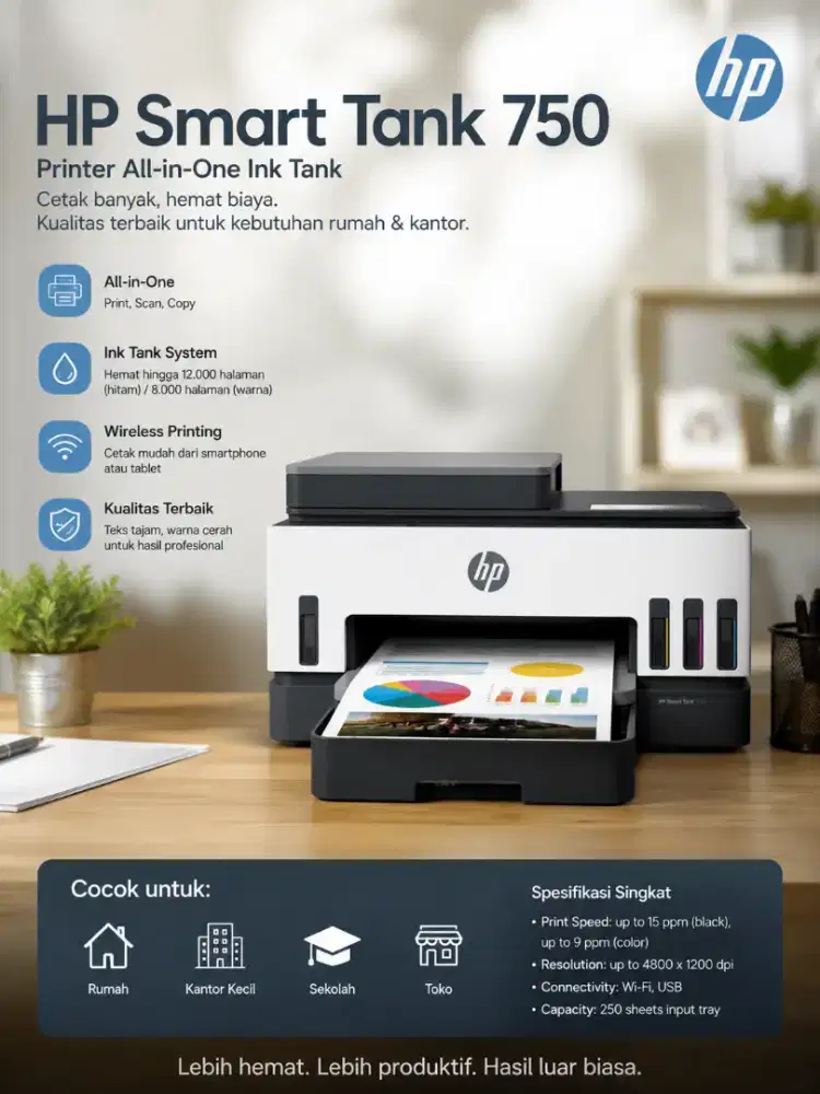 Printer Ink HP Smart Tank 750