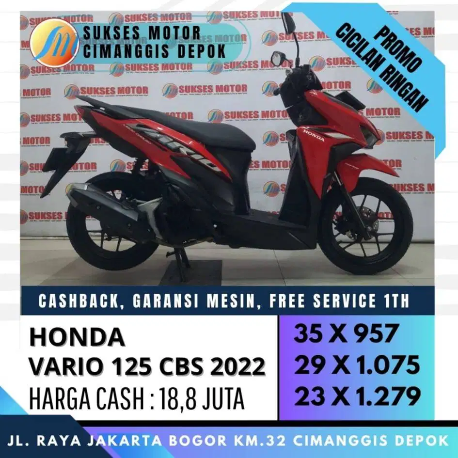 DP 800 VARIO 125 CBS 2022 SPESIAL PROMO CASH/KREDIT SYARAT KTP KK