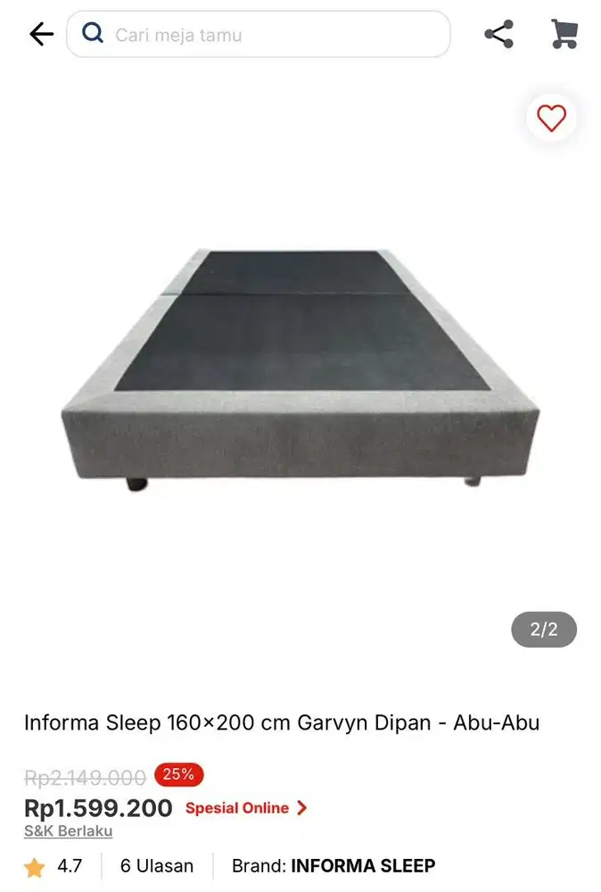Dipan 160x200 merk informa
