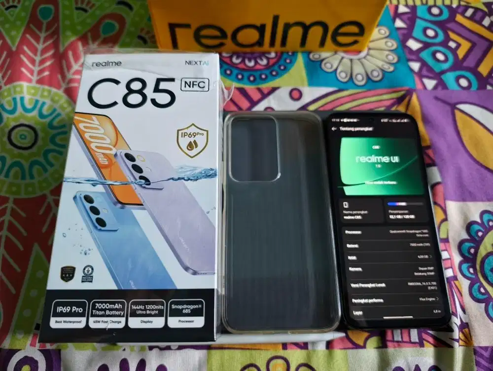 Realme C85 4G NFC 128/6GB - Swan Black - Like New - Garansi Resmi