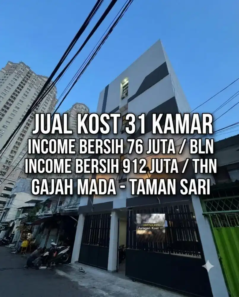 JUAL KOST KOSAN AREA GAJAH MADA TAMAN SARI JAKARTA BARAT