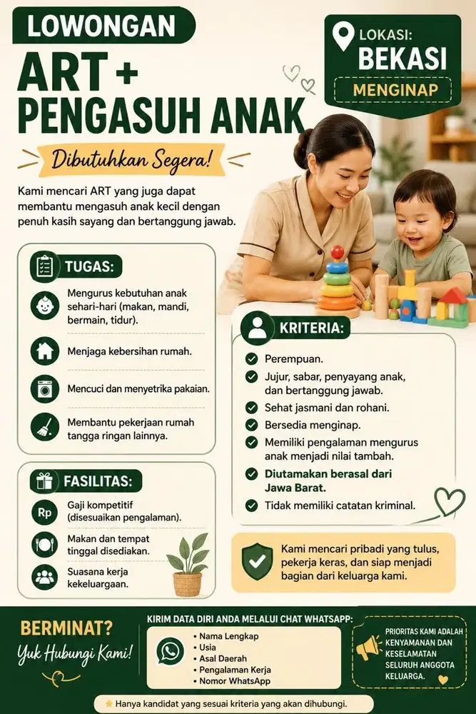 Jasa ART Perempuan untuk rumah tangga