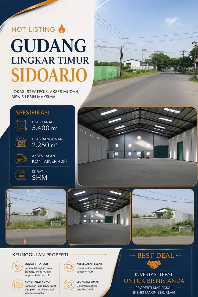 DIJUAL SUPER STRATEGIS GUDANG CIAMIK DI LINGKAR TIMUR SIDOARJO!