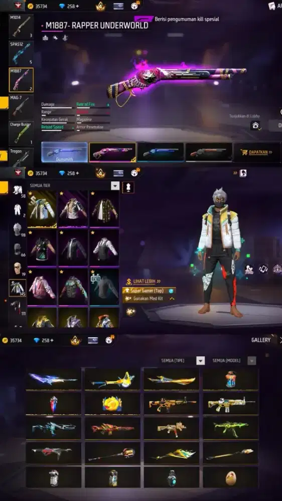 JUAL AKUN FREE FIRE spek gg aman terpercaya