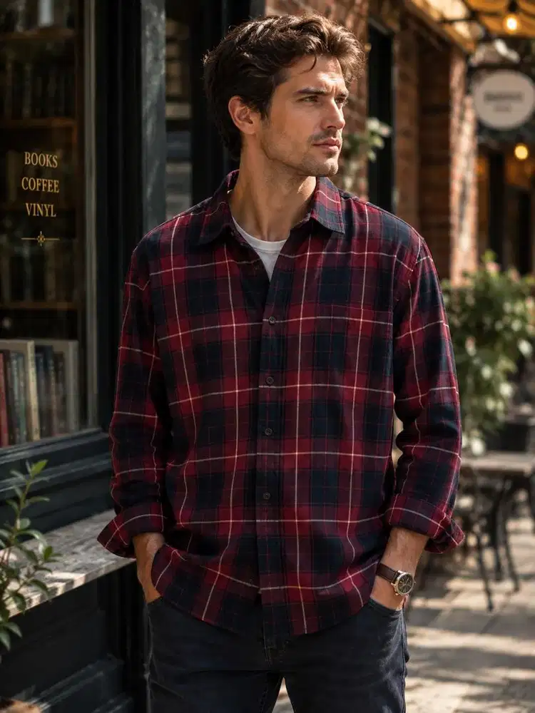 Kemeja Flanel Uniqlo Original