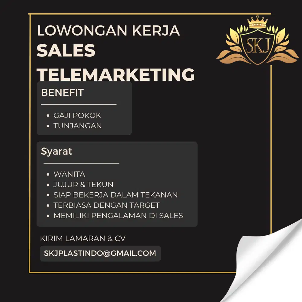 LOWONGAN KERJA SALES TELEMARKETING
