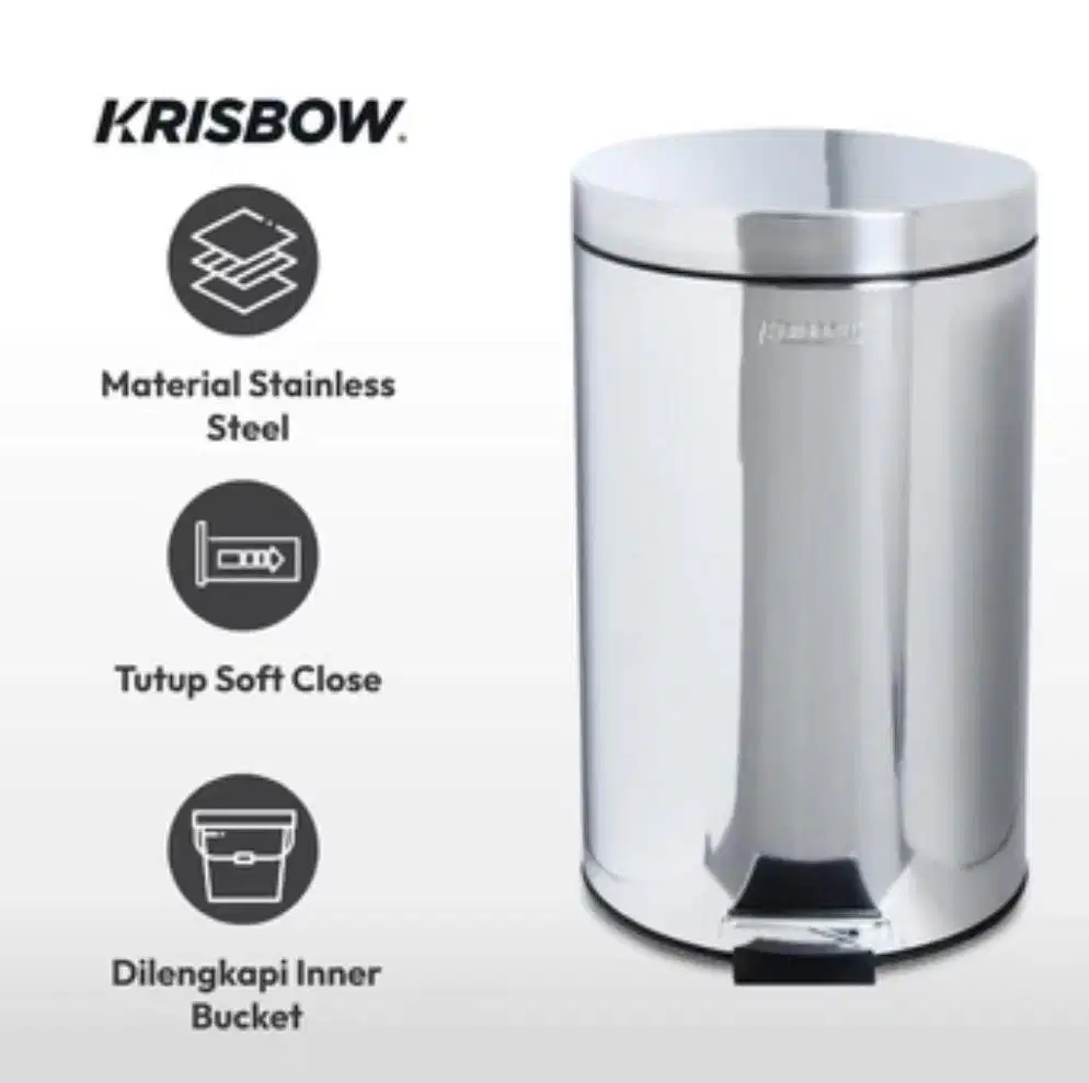 Krisbow Tempat Sampah 20L steinless
