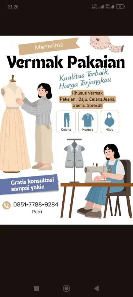 Jasa Vermak baju