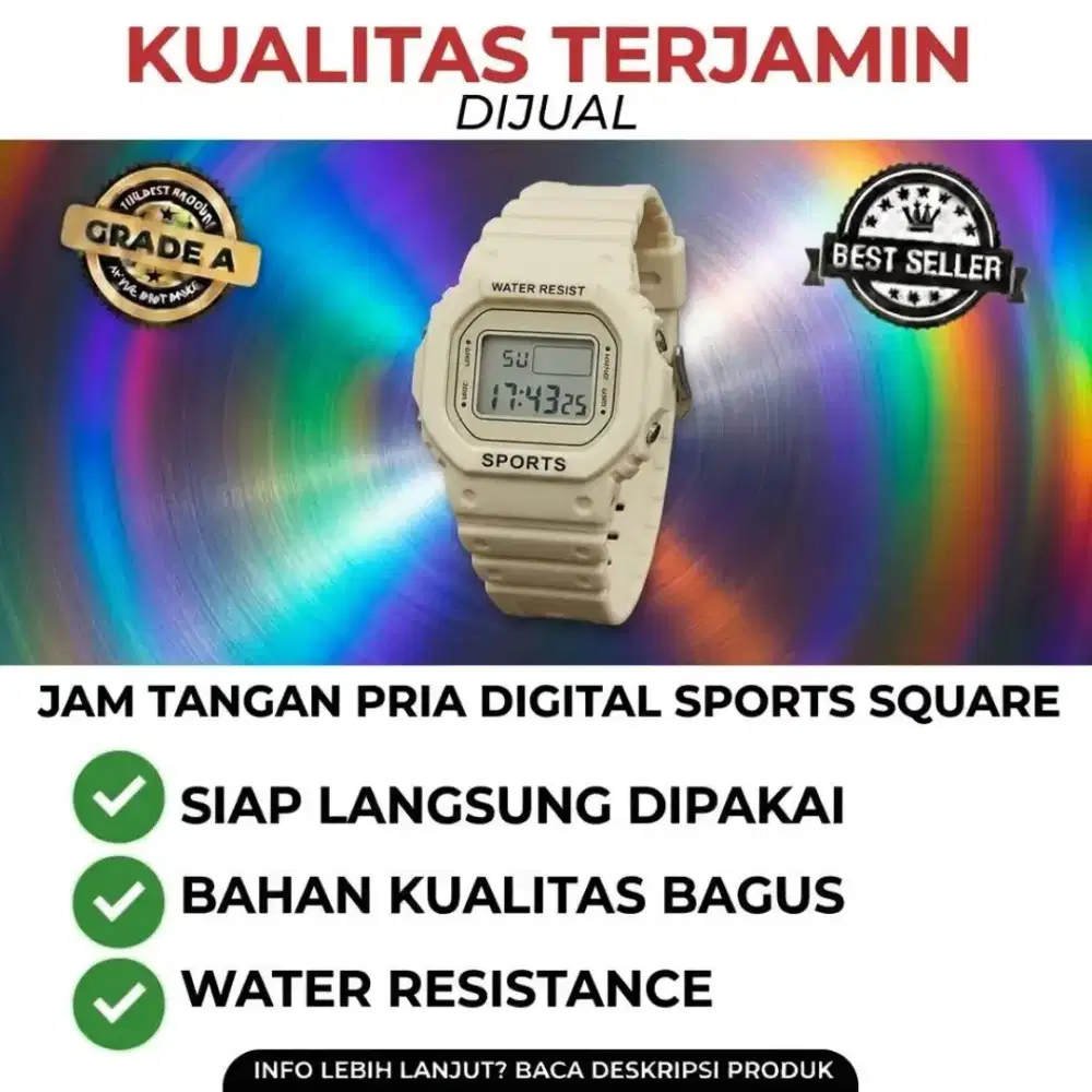 JAM TANGAN PRIA DIGITAL SPORTS SQUARE