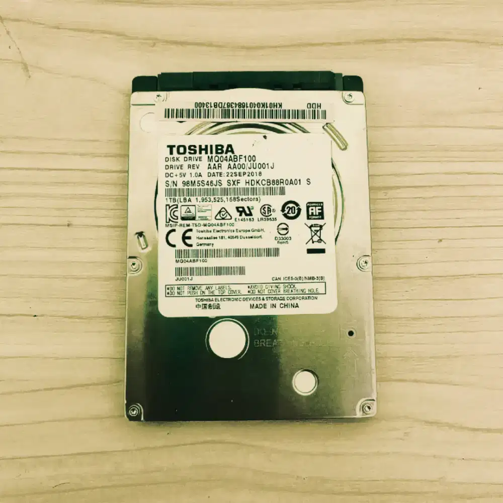 Hardisk hdd laptop 1tb harddisk hardrive 2.5 slim toshiba 100%