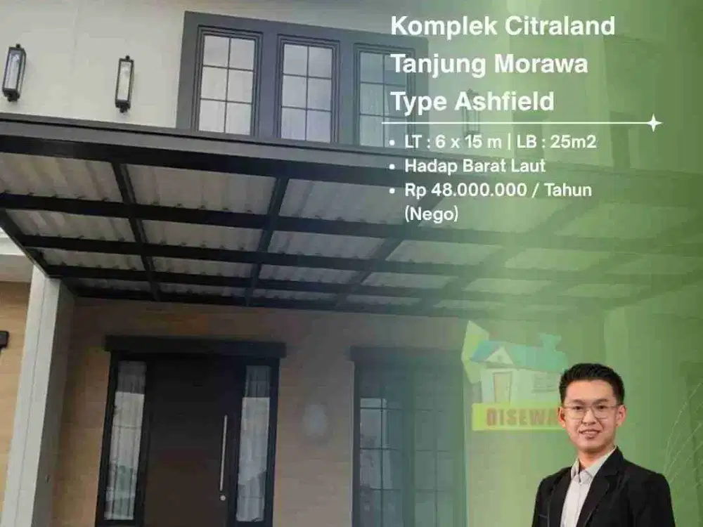 DISEWAKAN VILLA DI KOMPLEK CITRALAND TANJUNG MORAWA TYPE ASHFIELD