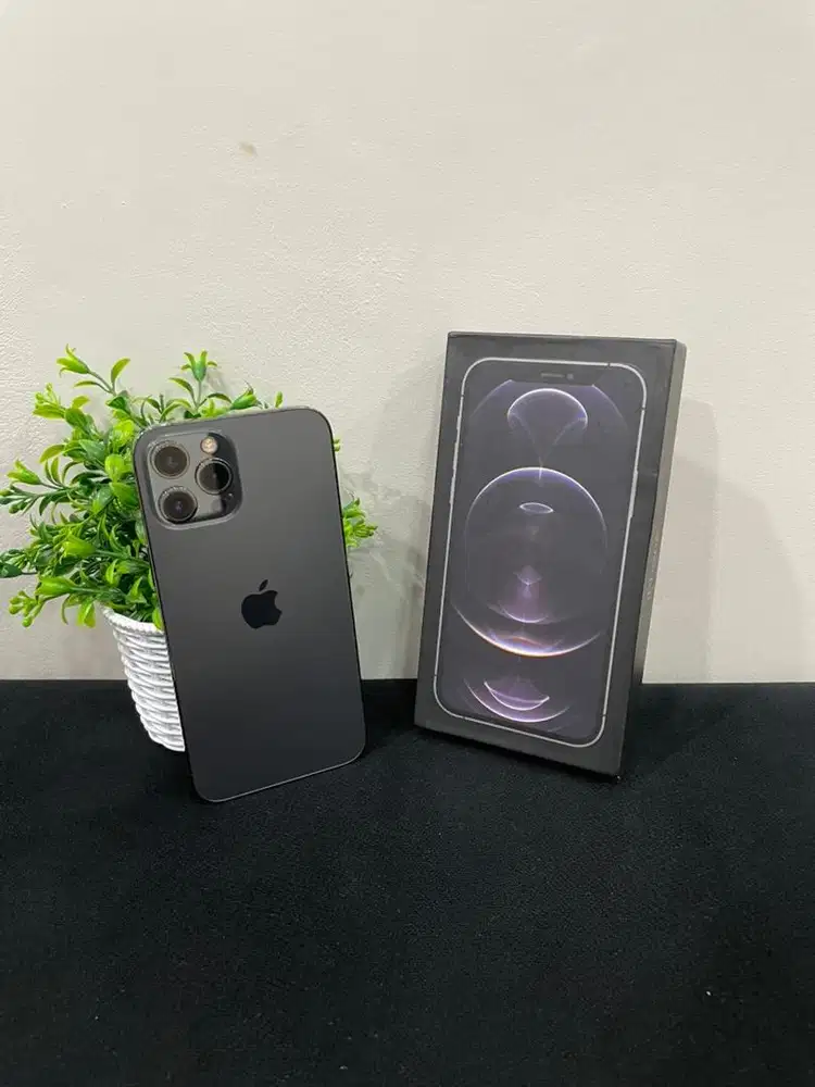 IPhone 12 ProMax 256GB Graphite mulus Fullset BH 87% Sinyal Permanent