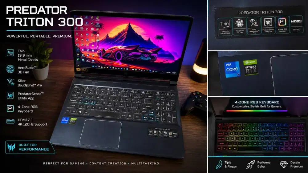 Acer Predator Triton 300 PT315-53 | Core i7 Gen 11 | RAM 32GB | Gaming