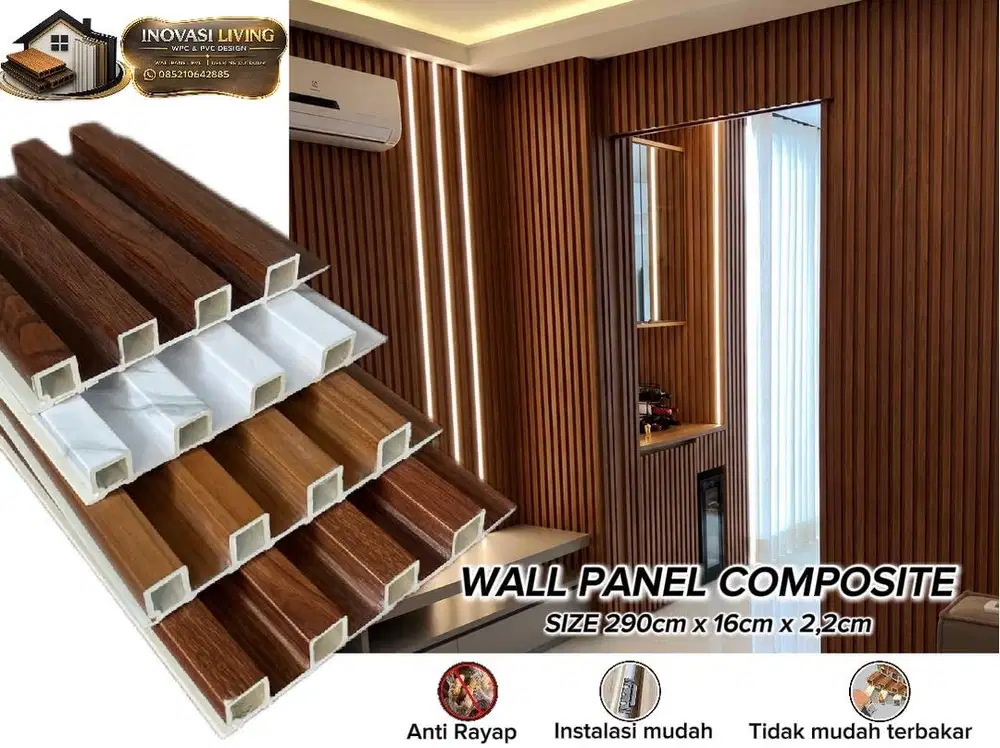 WALL PANEL COMPOSITE PVC / WPC 3D  - 290 x 16 x 2,2 cm