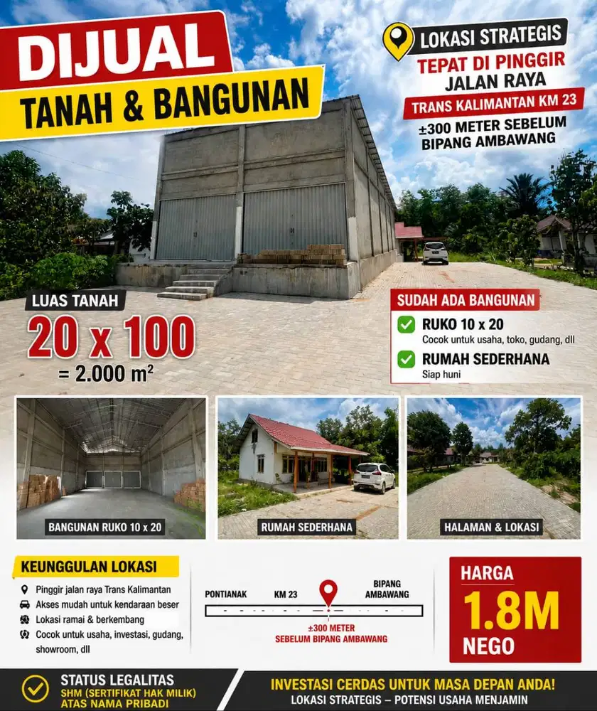 Jual tanah dan bangunan