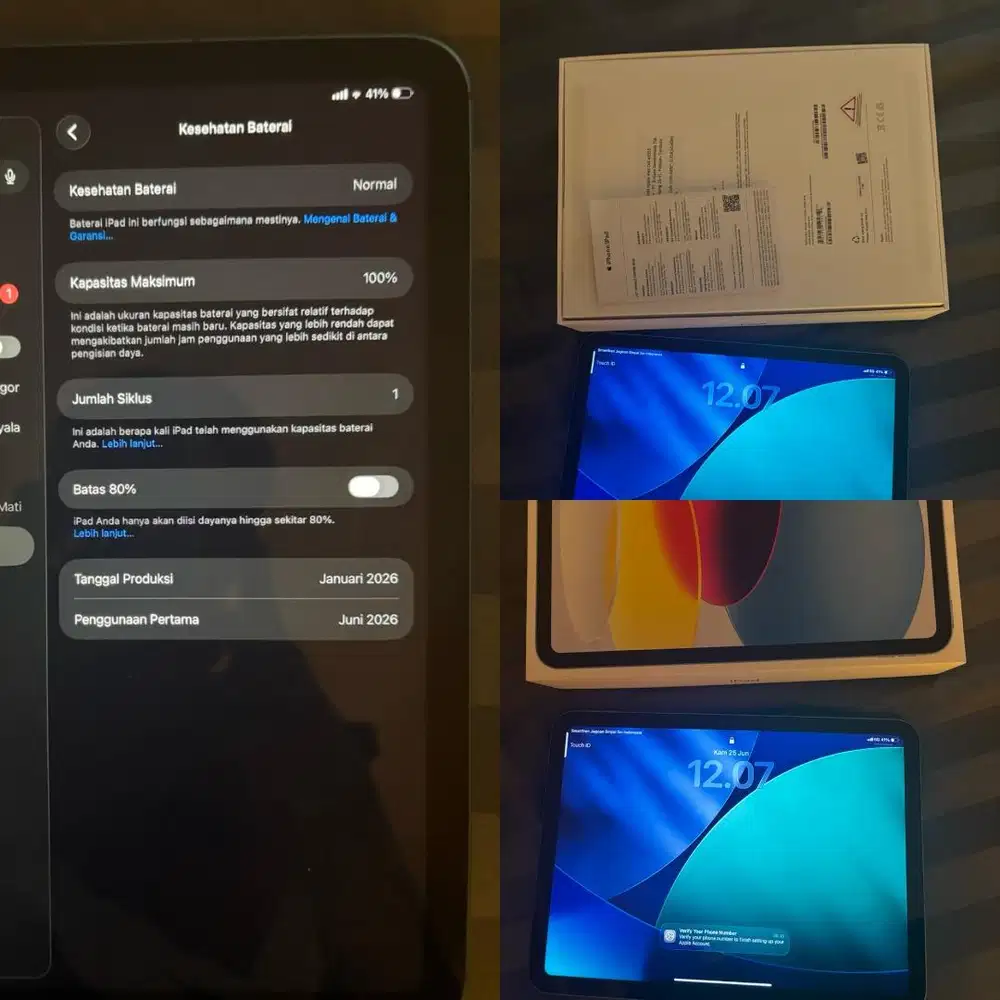 Ipad 11 (A16) 256GB Wifi + Cell IBOX Second Baru Di Buka 2 hari