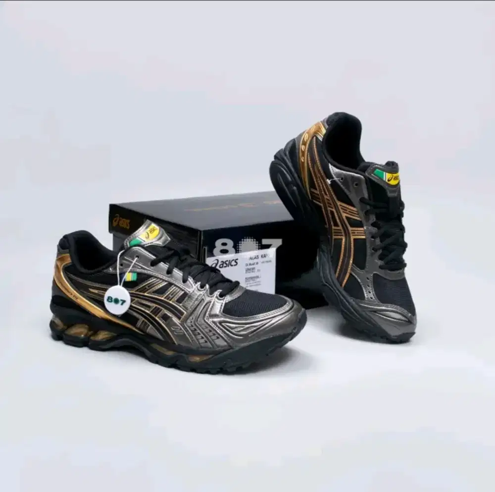 Sepatu asics gel kayano 14 senna lotus black gold