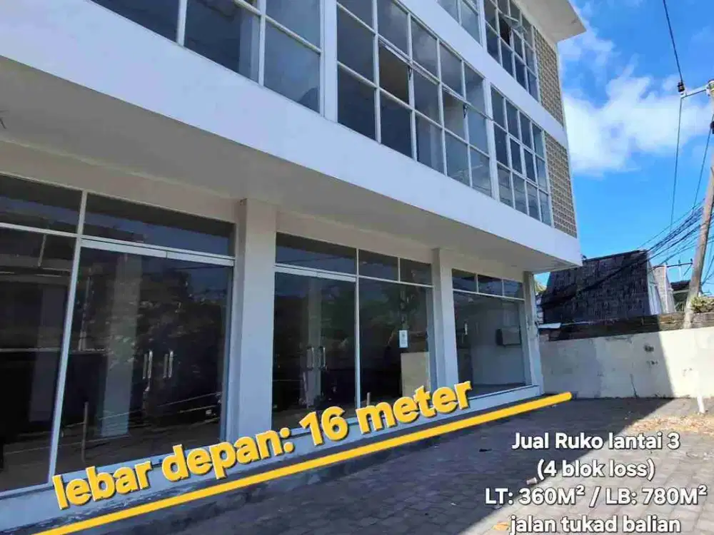 Jual RUKO ld:16 meter di Renon tukad balian, dkt Sanur Denpasar Bali