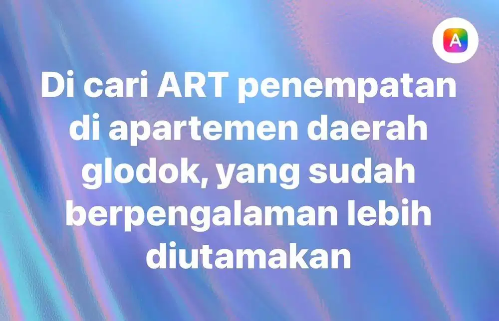Dicari ART wanita