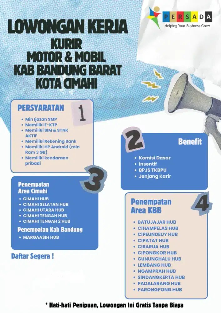 Lowongan kerja Kurir  SPX EXPRESS Area KAB BANDUNG BARAT - KOTA CIMAHI
