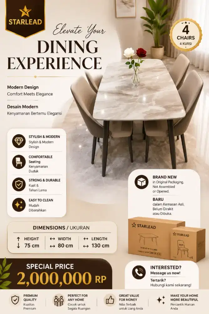 Starled Dinner Table (Meja makanan)