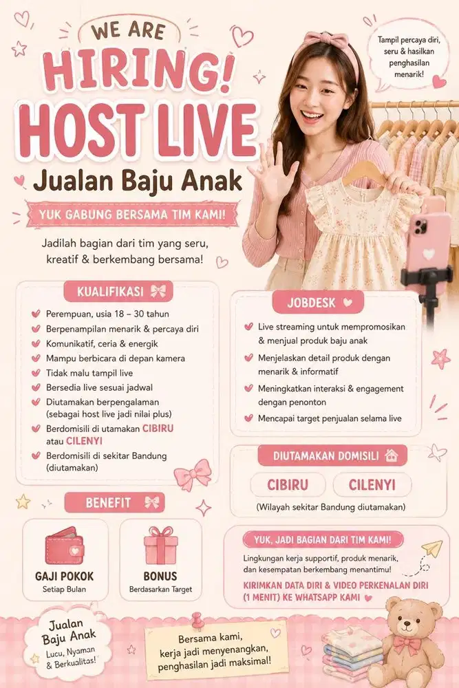 Loker host live jualan baju anak