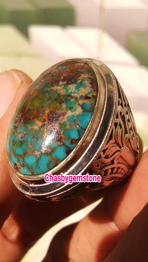 Natural Pirus Persia serat kura-Batu Pirus Persia serat kura sakral