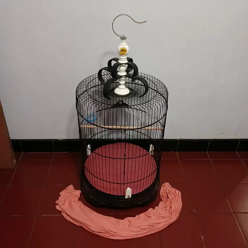 Sangkar/Kandang Burung Bekas Besi Diameter 42cm Fullset
